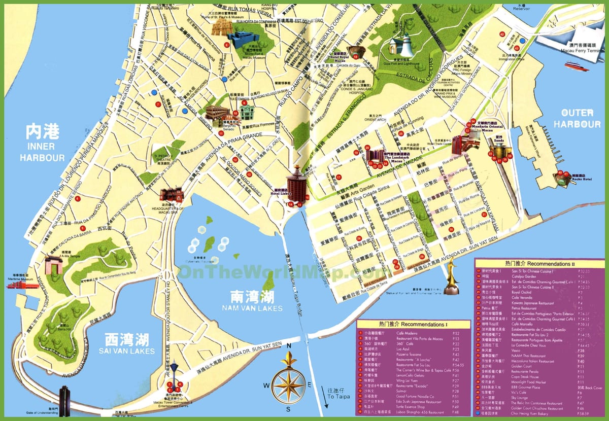 turist i Macau kart