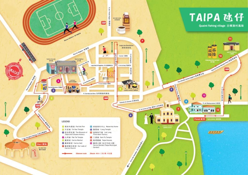 kart av taipa landsbyen kart
