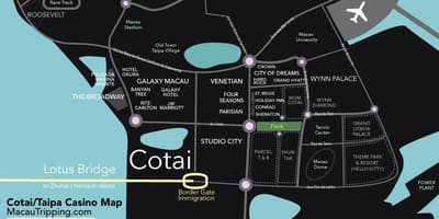 Kart av Macao cotai
