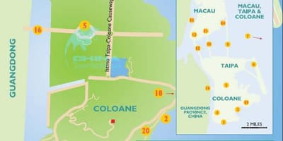 Kart av Macau island