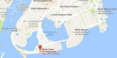 Kart av Macau-tårnet
