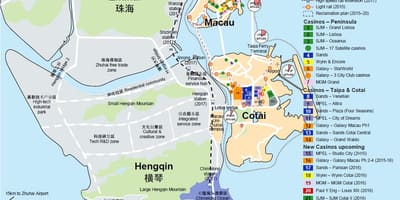 Kart av røde markedet Macau
