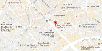 Kart over senado-plassen Macau